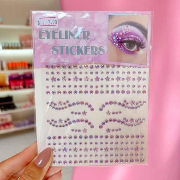 Cartela de Strass Stickers Autodesivos Rosa