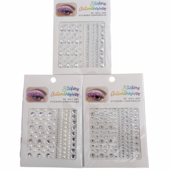 Cartela de Strass Stickers Autodesivos